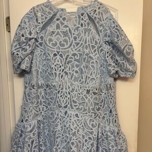 L'ATISTE Light Blue Lace womens mini Dress